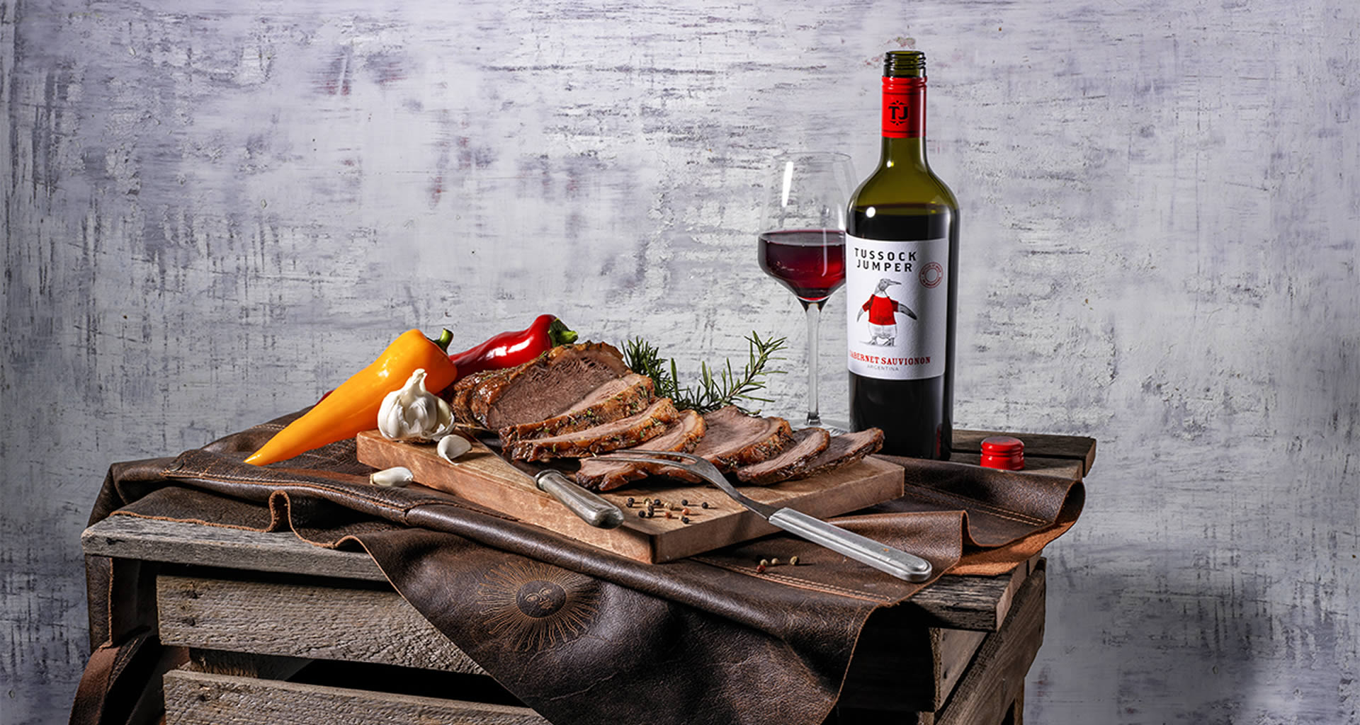 Picanha (Argentinian beef saddle roast) Tussock Jumper Wines